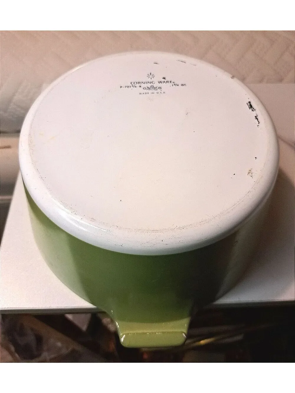 Vintage Corning Ware 1 3/4 Qt Lynwood Green Casserole Dish P-701-No Lid